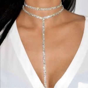 Rhinestone Lariat Necklace